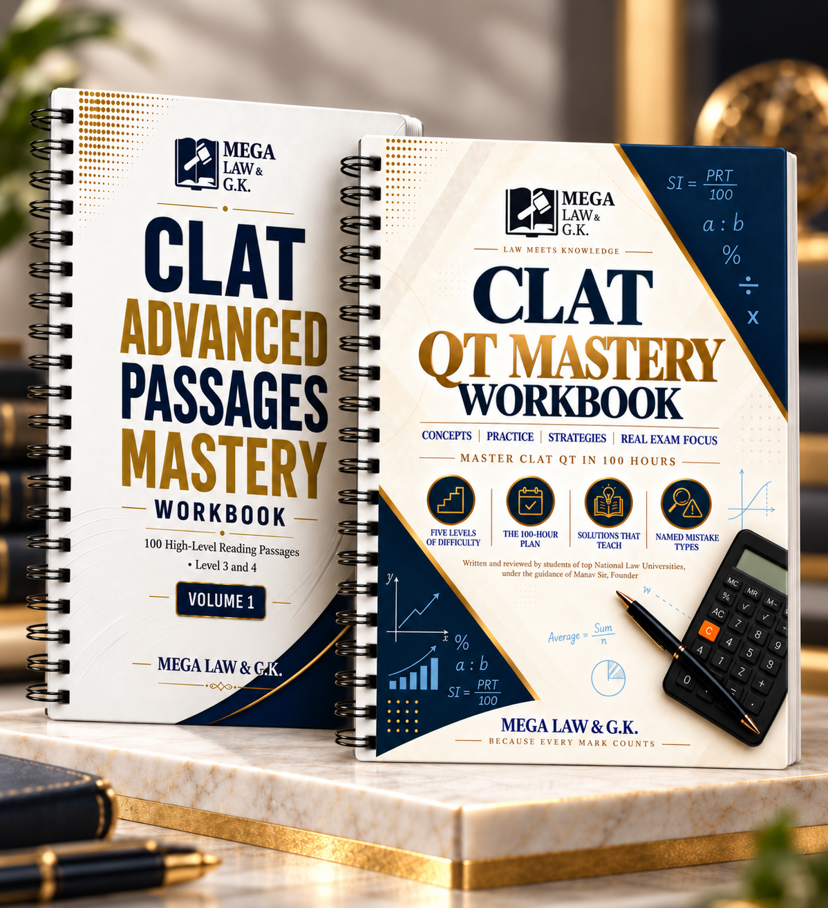 CLAT Advanced Passages + QT Mastery Workbook Combo